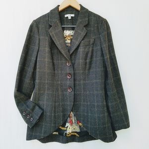 CAbi #160 Plaid Wool Equestrian Riding Jacket sz12